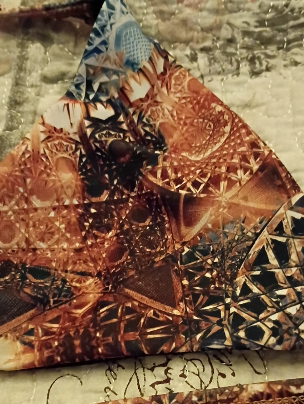 Gold-Patterned Women’s Bikini Top — Elegant Metallic Print